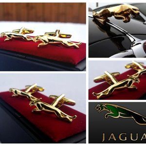 18k Gold Plated Jaguar Cufflinks For Men Car Jewelry Wedding Gift Luxury 2026